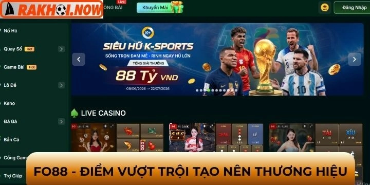 Tận hưởng thương hiệu Fo88 chất lượng cao với điểm vượt trội