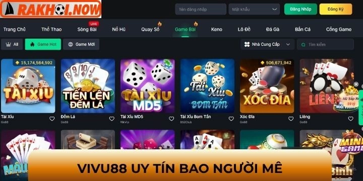Tổng hợp kho game khủng Vivu88 săn thưởng lớn