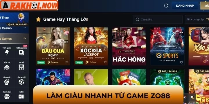Sản phẩm giải trí hấp dẫn tạo nên tên tuổi Zo88