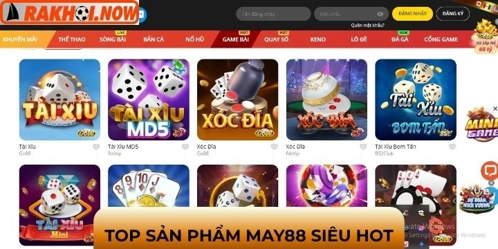 Kho game cực hot có mặt trên nhà cái May88 uy tín 